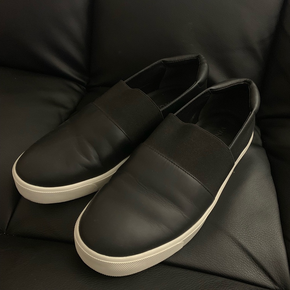Vince women leather slip on sneakers